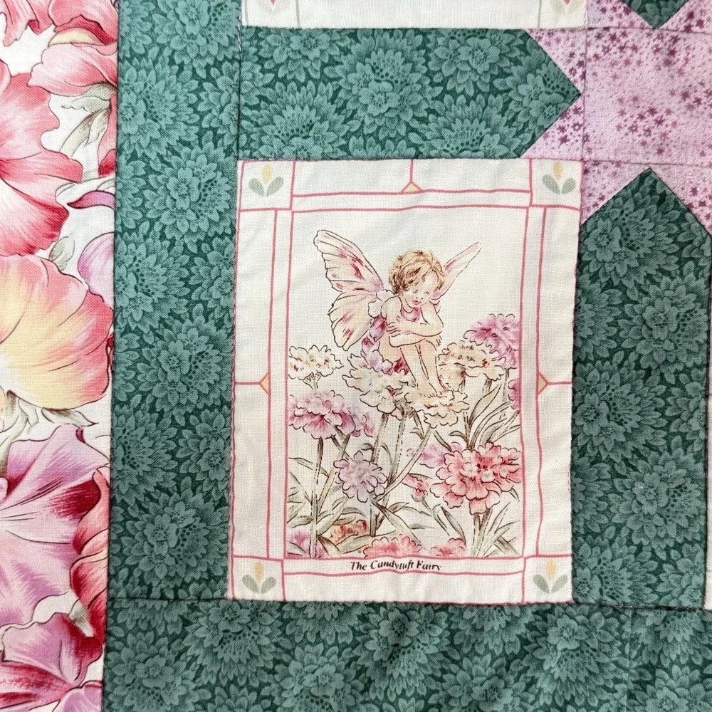 Finished Handcrafted Flower Fairies wall‎ Hanging 32LX28W #8621